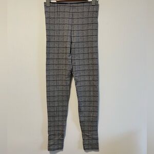 High waisted Gray Plaid Leggings ZARA Basics